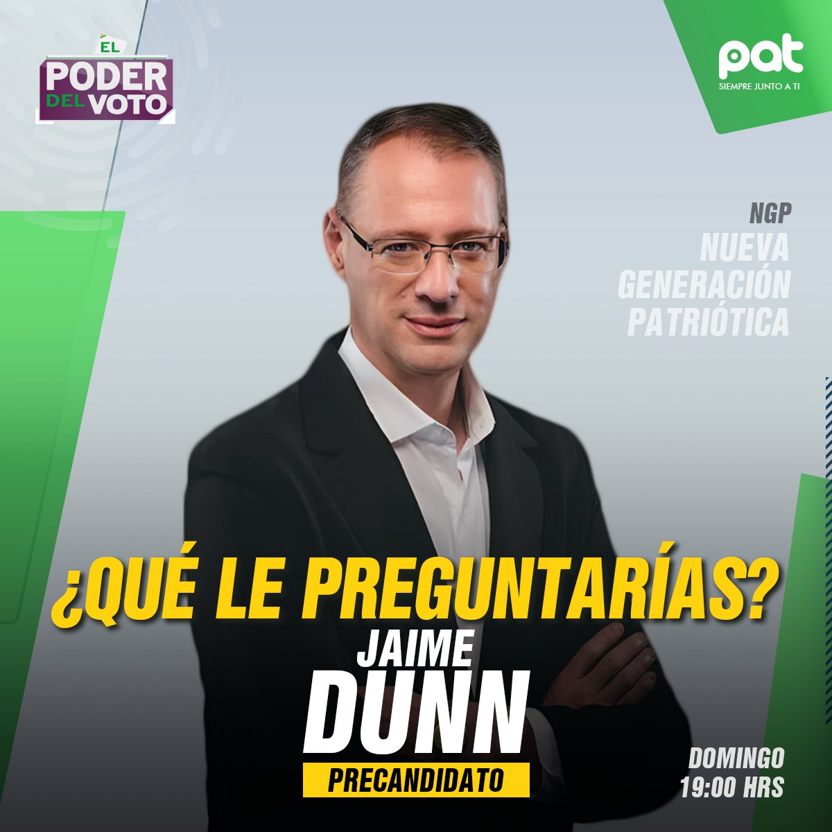 patboliviatv's tweet image. ¡Este domingo en El Poder del Voto! Nos visita el precandidato Jaime Dunn, quien nos hablará sobre sus propuestas rumbo a las elecciones. No te lo pierdas, sintoniza PAT Bolivia y acompáñanos en este espacio de diálogo y decisión. 🗳️🇧🇴

#PatBolivia #ElPoderDelvoto