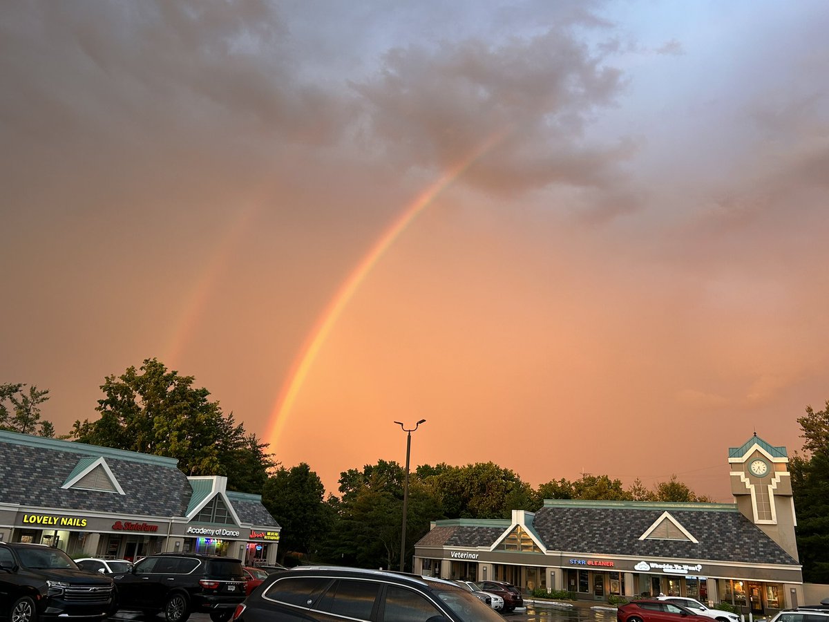Beautiful double rainbow over St. Louis, MO after a round of storms this evening.