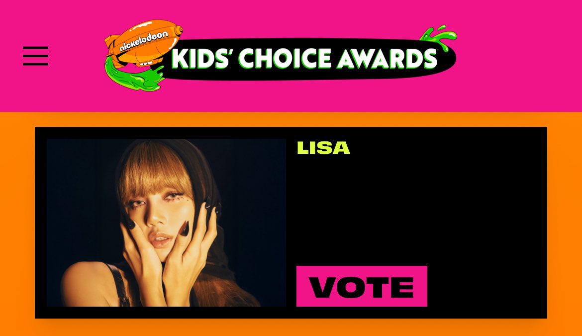 lalaluvlalisa's tweet image. VOTE LISA NOW! 

kidschoiceawards.com