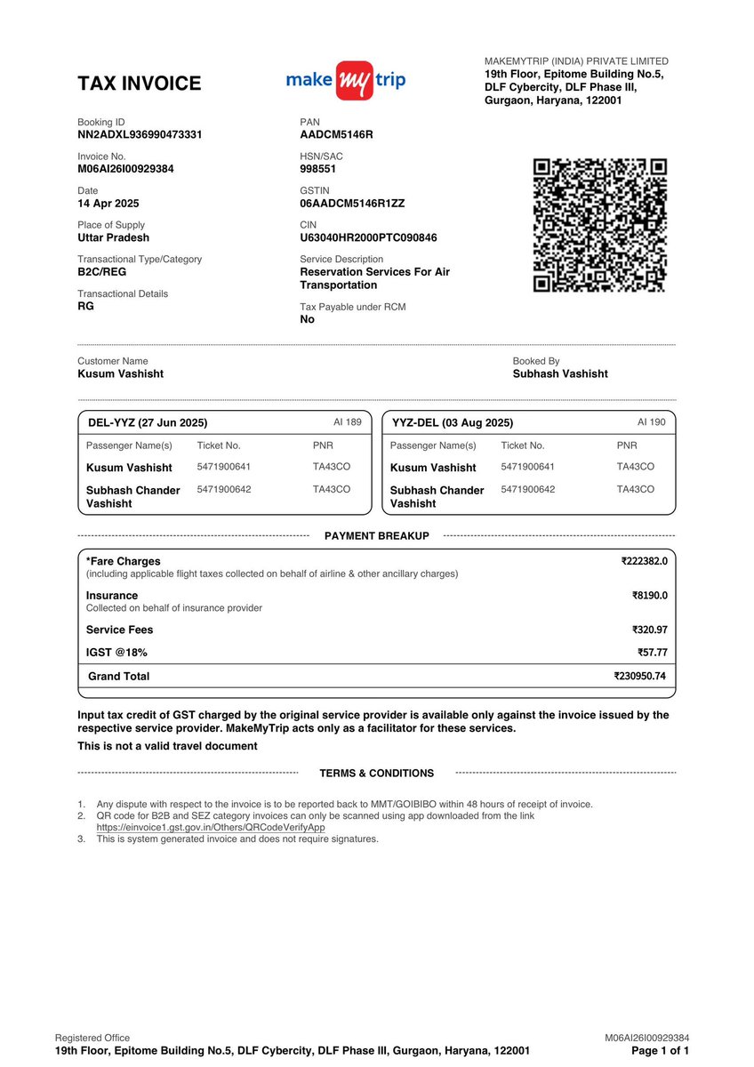 SubhashVashish4's tweet photo. @makemytrip 
Dear Makemytrip, I received your response yesterday night and now it has been removed. Let me attached airline notification on your site for full refund on your site and copy of refund invoice sent by Makemytrip. Please let me know what is customer fault https://t.co/Zvtg4XCpsb