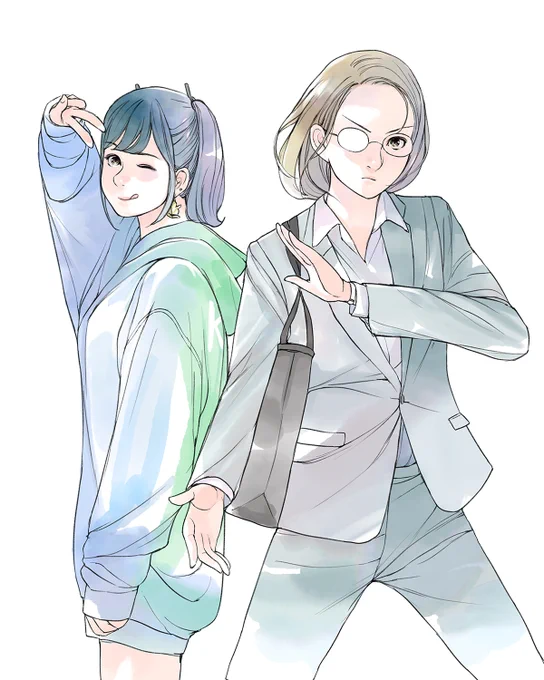 久しぶりにカラー描いたら面白くて落書きが捗ります #鎌倉市腰越ふたりぐらし1巻は電子7月14日・紙7月22日発売