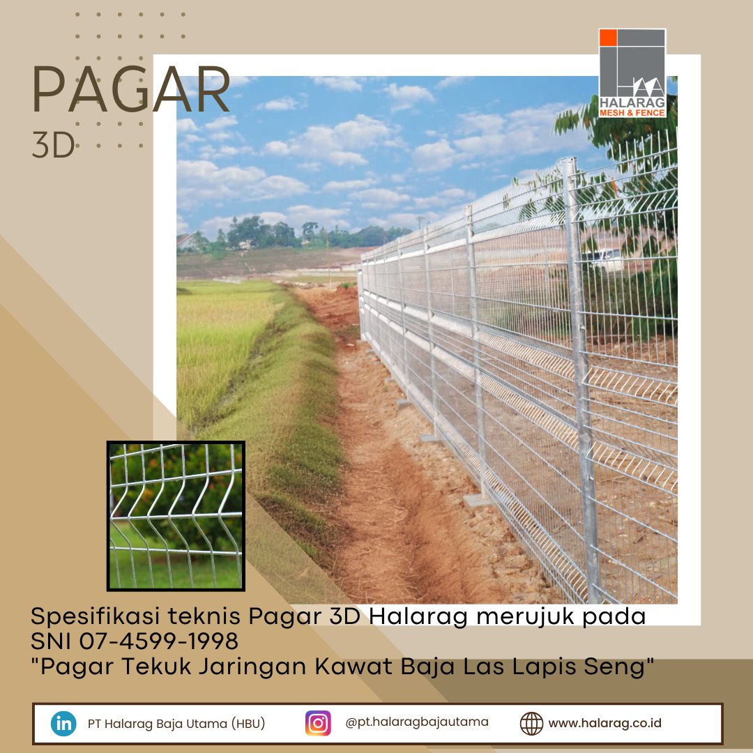 HalaragPt's tweet image. Pagar Bandara / Pagar V / Security Fence / Pagar Wiremesh / Pagar 3D 

Dibuat sebagaimana proses produksi wiremesh, dengan proses penekukan bentuk gelombang pada bagian tengahnya wiremesh, menggunakan mesin bending khusus. 

pabrikwiremesh.co.id

#pagarwiremesh #pagar3d