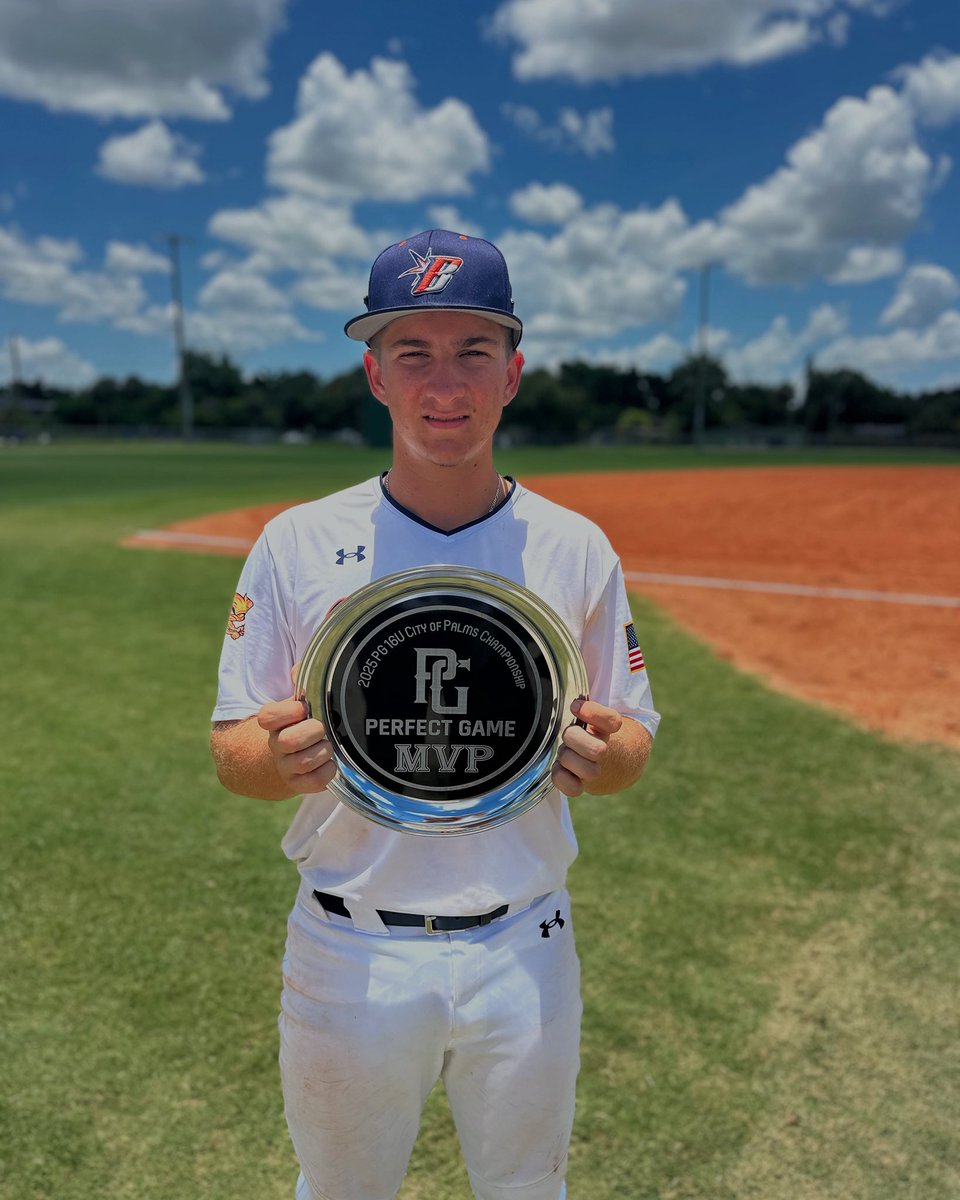N_Motl_Baseball's tweet photo. Blessed to be selected for the #cotpc MVP hitter, I hit .500 through 18 at bats with 4 doubles and 14 RBI’s 
#perfectgamefl https://t.co/Vyyw270PRI