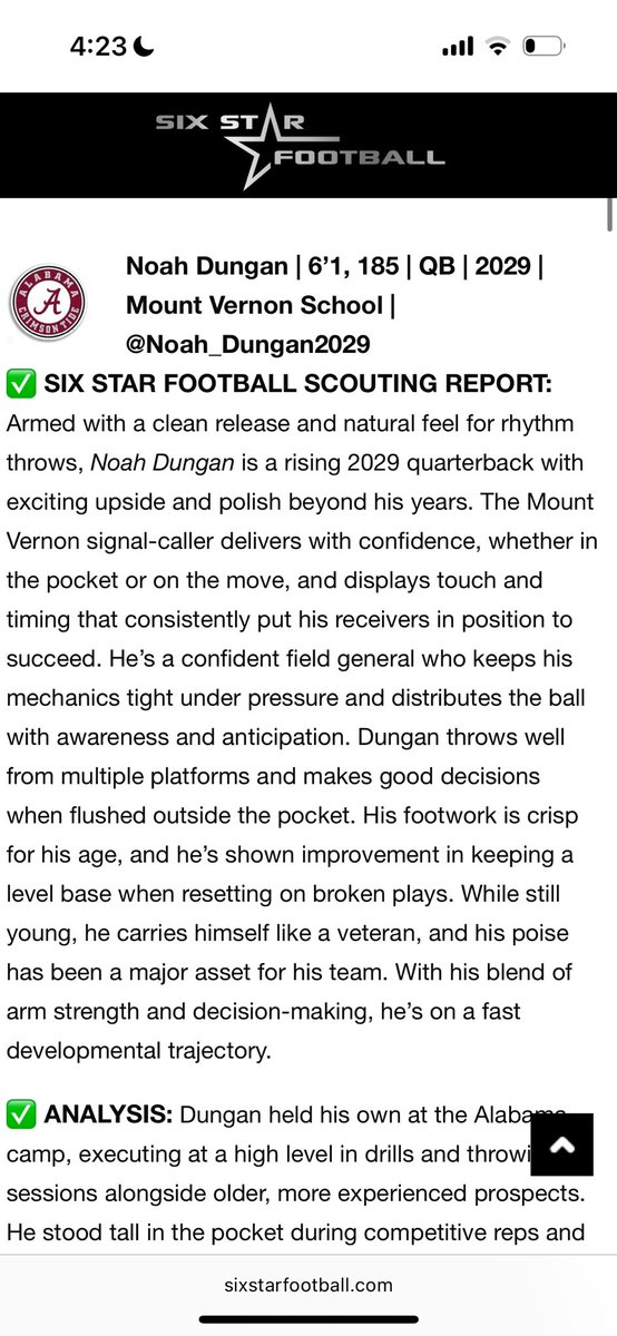 Noah_Dungan2029's tweet photo. So many blessings recently. Big thanks to @sixstarfootball and @LoganTillman for the amazing write ups, I am beyond grateful! All thanks to the man above🙏
#True2029 #Qb #AGTG
@TEwracademy @Mustangs_MVFB @RustyMansell_ @ChadSimmons_ @__AustinButler @CoachCJoiner @on3 https://t.co/aIc2xYgkqt