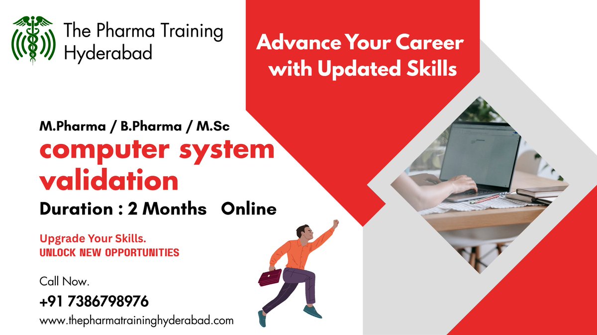 THEPHARMA378021's tweet image. The Pharma Training Hyderabad
thepharmatraininghyderabad.com
Join CSV Training – Validate Your Career Today!
Future-Ready Careers Start with Computer System Validation.
Master Compliance with Expert CSV Training.
#ComputerSystemValidation
#CSVTraining
#CSVJobs
#PharmaCSV