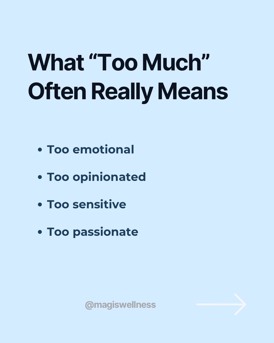 antonynalex's tweet photo. You’re not too much—you’re just not meant for everyone. #emotionalstrength #innerconfidence #beyourselfalways #selfacceptance #realnotperfect #magiswellness https://t.co/vvoLVAPuMA