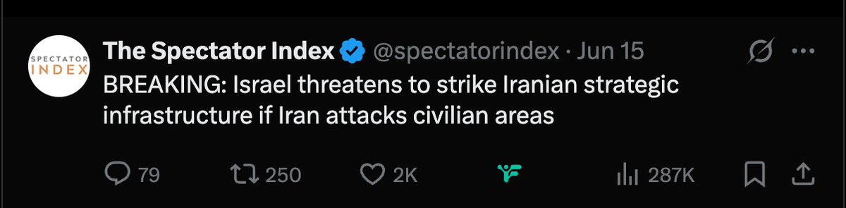 Israel says it will strike Iranian strategic infrastructure if Iran targets civilian areas.

But wait…
Isn’t Israel the country that proudly calls itself a nation of soldiers?
With universal conscription, armed settlers, and military command posts embedded in cities?

So when