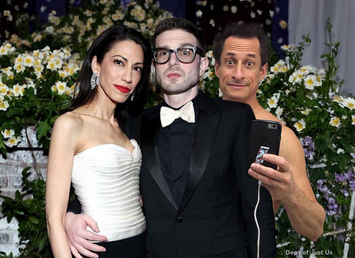 Did ya'll hear Anthony Wiener showed up at Soros and Huma's wedding? Soros has that look on his face like something's poking him from behind.