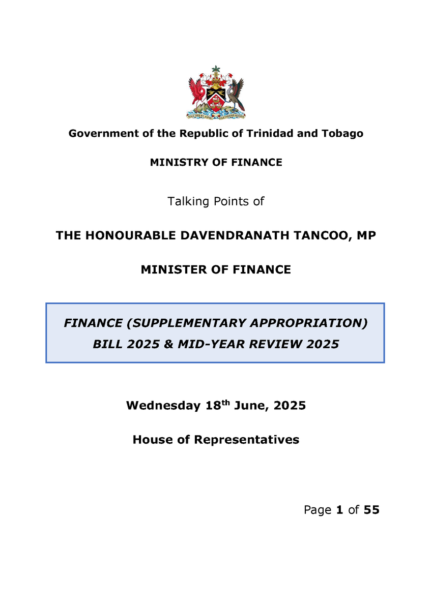 Ministry of Finance, Trinidad and Tobago tweet media
