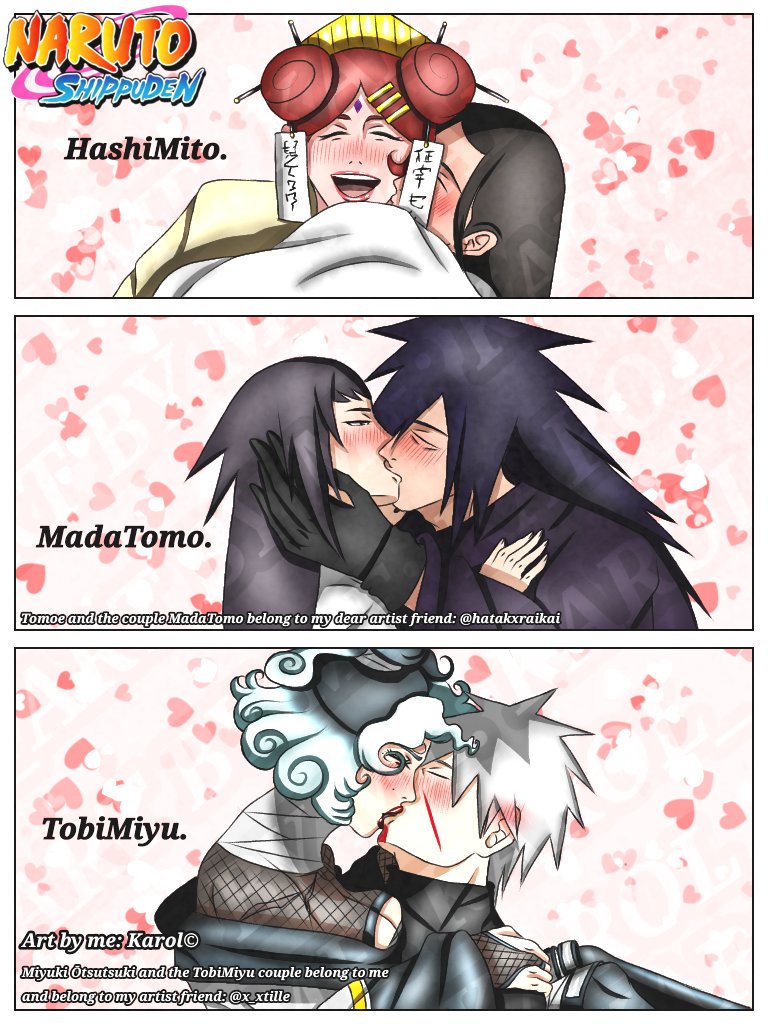 suzuyart's tweet photo. ..The couples of the past. ❤
..Tomoe and the couple MadaTomo belong to my dear artist friend: @/hatakxraikai on the Instagram 
✇
Miyuki Ōtsutsuki and the TobiMiyu couple belong to me and belong to my artist friend:
@X_Xtille 
#narutooc #madatomo #tobimiyu #hashimito #NARUTO https://t.co/GcGubNMX59