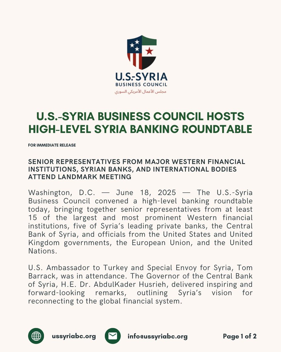 U.S. - SyriaBusinessCouncil tweet media