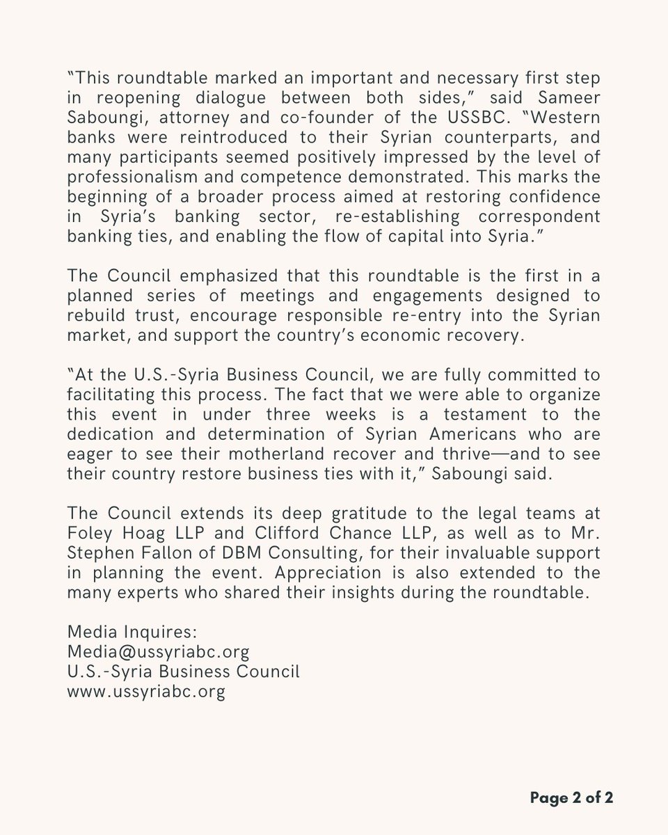 U.S. - SyriaBusinessCouncil tweet media