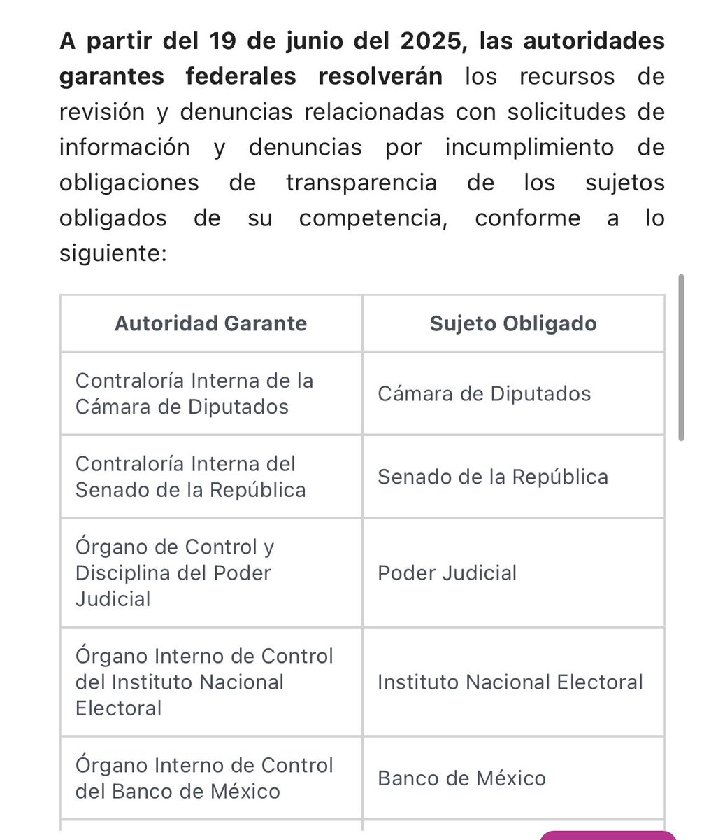 🟢A partir del día de mañana correrán los plazos para que las autoridades garantes del ámbito federal resuelvan recursos de revisión. Sin embargo, NO existe certeza sobre qué autoridades ya hicieron los ajustes para materializar la reforma. 
El 14 de agosto deberán resolverse