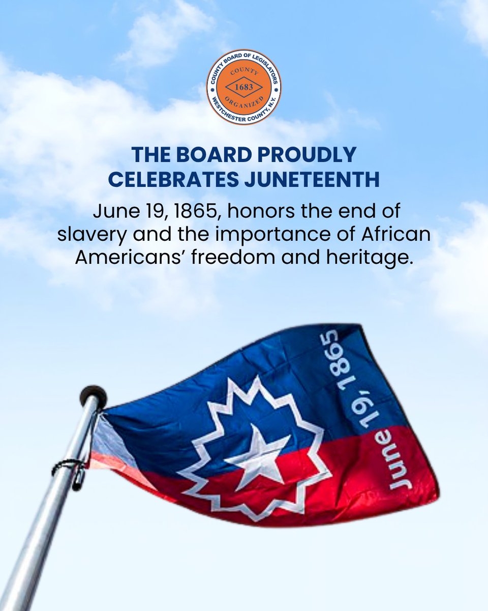 westchesterBOL's tweet image. Today, we honor Juneteenth, America’s second Independence Day.
June 19, 1865 marked delayed freedom for the enslaved in Galveston, TX—reminding us that justice must be fought for.
Let’s reflect, learn, and recommit to equity for all.
#Juneteenth #FreedomDay #BlackHistory