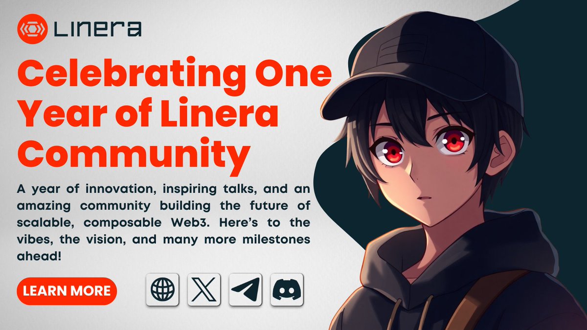 🎉Celebrating 1 Year of Linera Community Hour! 
One year, dozens of episodes, and an incredible community. <a href="/linera_io/">Linera ⛓️</a> isn’t just about cutting-edge tech scalable microchains, parallel execution, and Web3 composability are amazing, but what truly stands out is the vibe, vision,