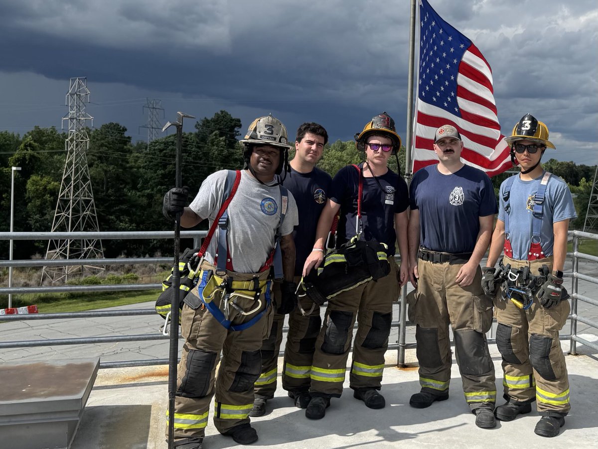 Multiple members of the RVFD  traveled to Greensboro NC today to attend a rope rescue class. They reviewed operations and tactics in lowering firefighters and victims using ropes, harnesses, and other equipment.