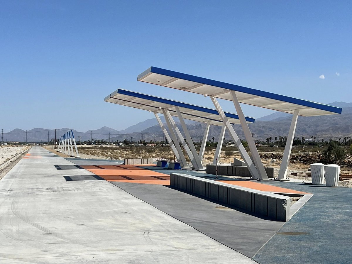 TheRCTC's tweet image. #CVLink is nearing completion! Crews continue to work on various components to open this summer. Once completed, @CV_Link will provide a safe route for residents, students, and tourists to travel by bike, foot, or low-speed electric vehicle.
Learn more: coachellavalleylink.com