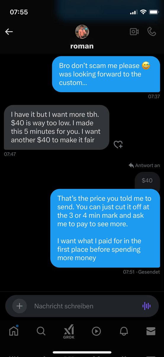 MikeErics's tweet photo. @alphagodroman Stay away from this scammer! There is a page where people have shared these screenshots including myself where there is enough proof of him scamming people for the money he can't earn bcs of his brain dead skill less mind! Contact me for more info.I will expose this loser fully. https://t.co/m9FIOoKCpA