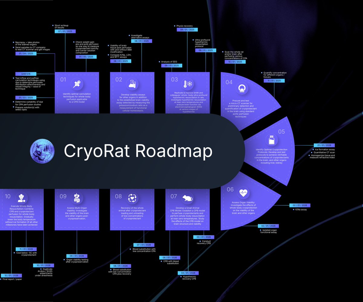 thecryorat's tweet image. 🚨BREAKING NEWS🚨
It has finally arrived. The moment you have all been waiting for.
THE CRYORAT ROADMAP IS HERE 🧊🐀🛣️
Here's our full plan for CryoRat, taking place starting with the project's launch at the start of 2025 and ending at the very end of 2026. The full two-year…