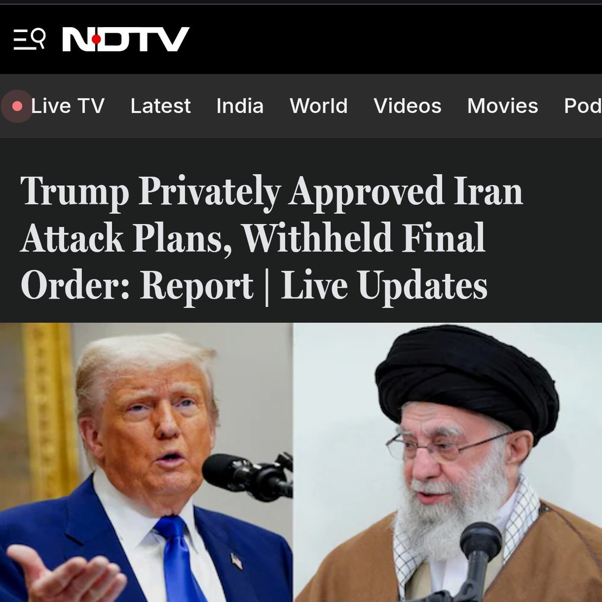fearfulengineer's tweet photo. @khamenei_ir You are still playing safe. Afraid to call out Trump's bluff? 
Israel would have never attacked without US support. https://t.co/w5kzhtWans