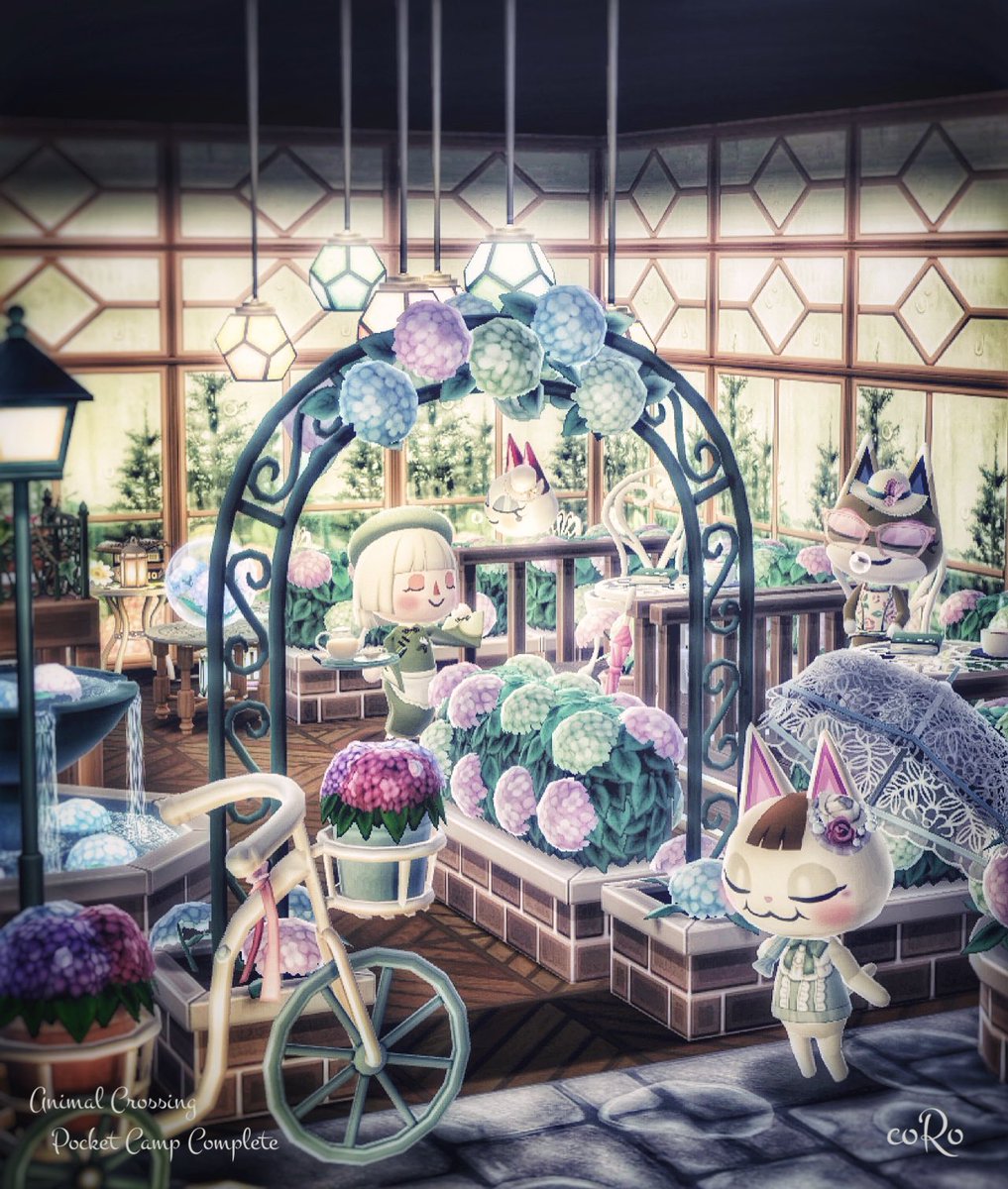 coromitzi_7221's tweet photo. Break time for noble ladies 
~A café with the scent of hydrangeas~
※First version

#acpc  #acpcc  #AnimalCrossing  #ACPCgallery   #ACPCCgallery  #pocketcamp  #PocketCampComplete  #ポケ森  #ポケ森コンプリート  #ポケ森レイアウト  #ポケ森ニンドリ #ポケ森写真部 #どうぶつの森  #acnh https://t.co/nhm1rFGUxn