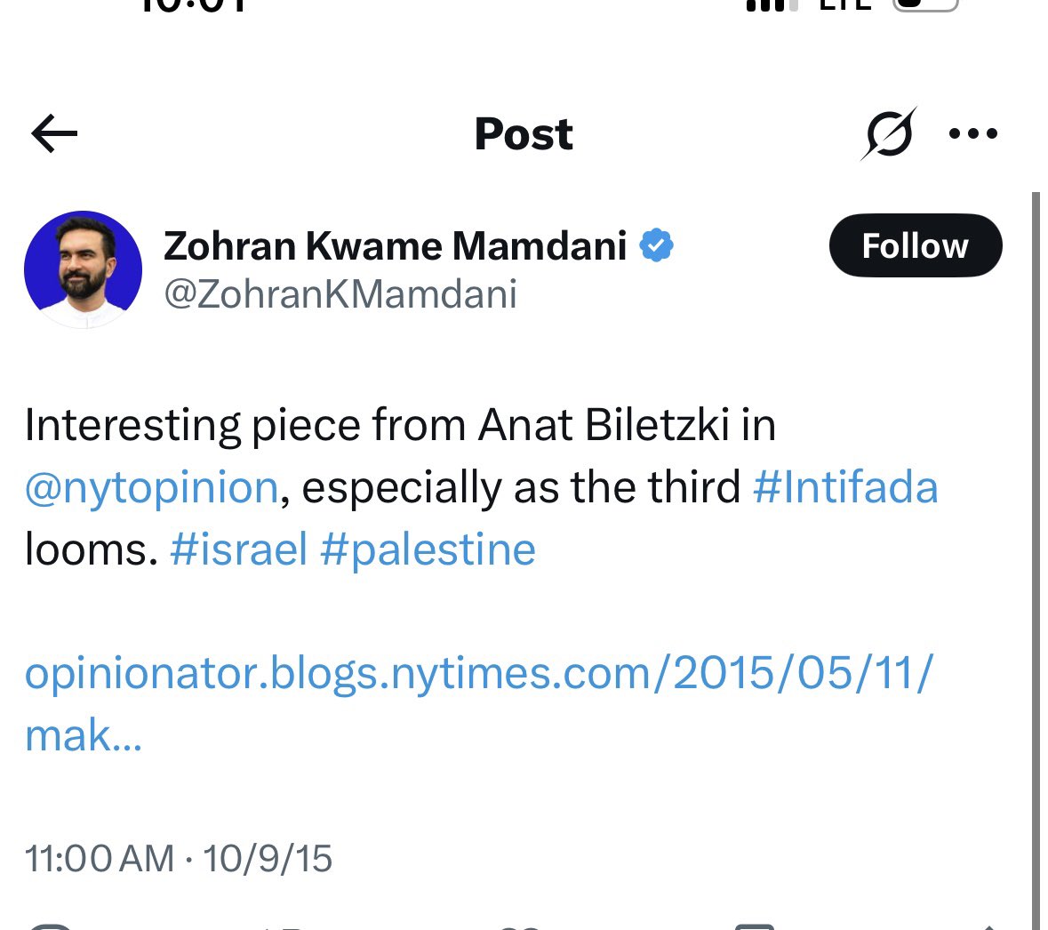 Yaacov Behrman (@chabadlubavitch) on Twitter photo Here’s an old tweet from <a href="/ZohranKMamdani/">Zohran Kwame Mamdani</a> that makes it clear he knows exactly what the word “intifada” means.
The Second Intifada included shooting attacks, suicide bombings, and other acts of terror.
It’s deeply disturbing how few elected officials have condemned him for this. Here’s an old tweet from <a href="/ZohranKMamdani/">Zohran Kwame Mamdani</a> that makes it clear he knows exactly what the word “intifada” means.
The Second Intifada included shooting attacks, suicide bombings, and other acts of terror.
It’s deeply disturbing how few elected officials have condemned him for this.