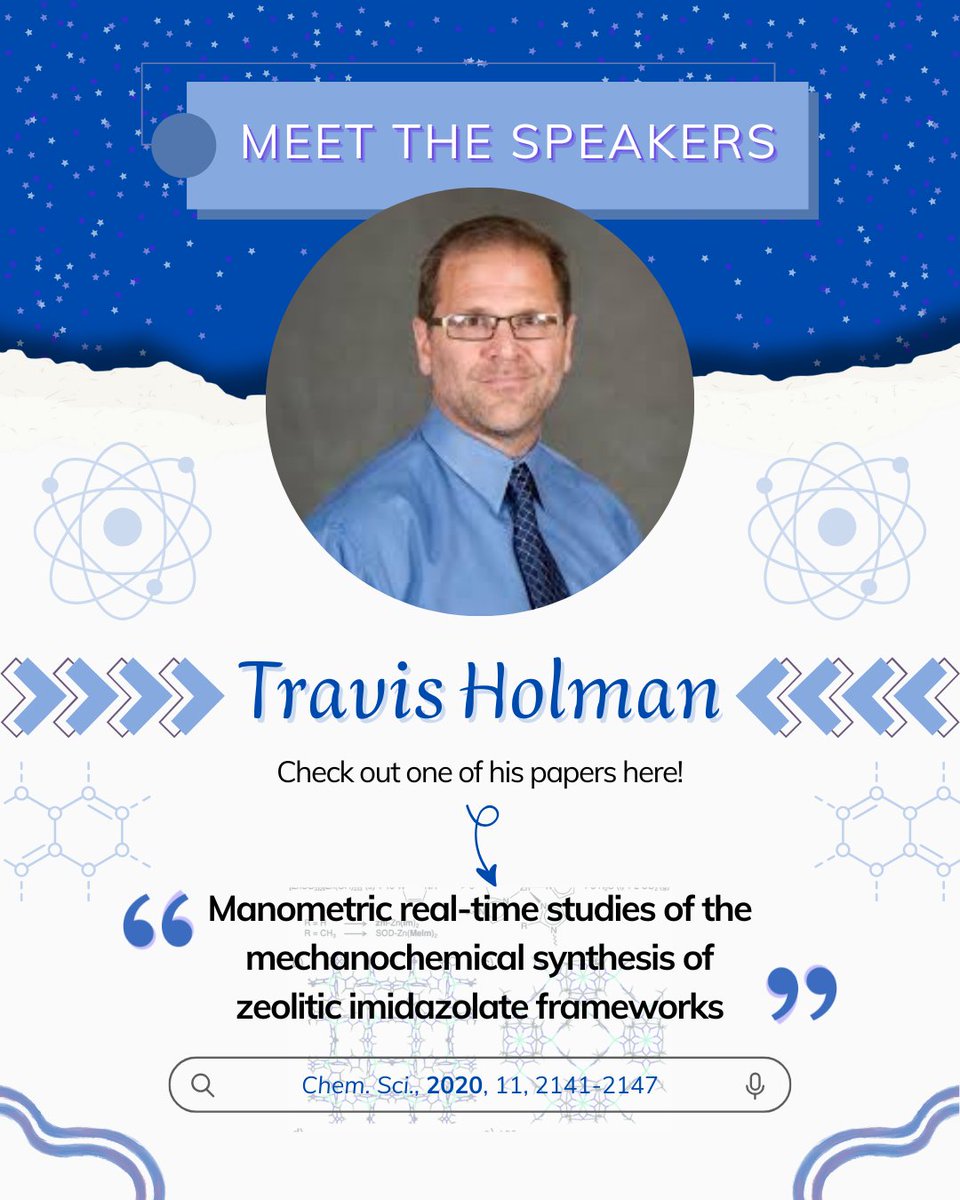 ICCOSS 2025 (@iccoss2025) on Twitter photo 🎙 Meet <a href="/HolmanChemistry/">Travis Holman--Chemistry (and other ramblings)</a>, invited speaker at ICCOSS 2025!
He designs crystalline materials focusing on molecular recognition, self-assembly, and crystal engineering.
📍 Playa del Carmen | 🗓 July 13–18
🔗 Register now – link in bio
📩 iccoss2025@iquimica.unam.mx 🎙 Meet <a href="/HolmanChemistry/">Travis Holman--Chemistry (and other ramblings)</a>, invited speaker at ICCOSS 2025!
He designs crystalline materials focusing on molecular recognition, self-assembly, and crystal engineering.
📍 Playa del Carmen | 🗓 July 13–18
🔗 Register now – link in bio
📩 iccoss2025@iquimica.unam.mx