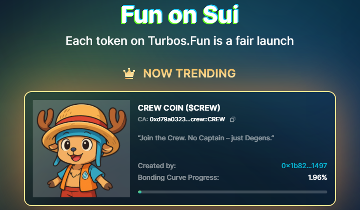 CREWCOINSUI's tweet photo. The Crew has set sail! ⚓ $CREW is now live on https://t.co/xOmOQGXClw and ready for the greatest treasure hunt on SUI! Be part of the revolution – a meme coin by degens, for degens. Grab your share: https://t.co/v9D9O5mHEo #CREWCOIN #SUI #MemeCoinLaunch https://t.co/3HQya09IPu