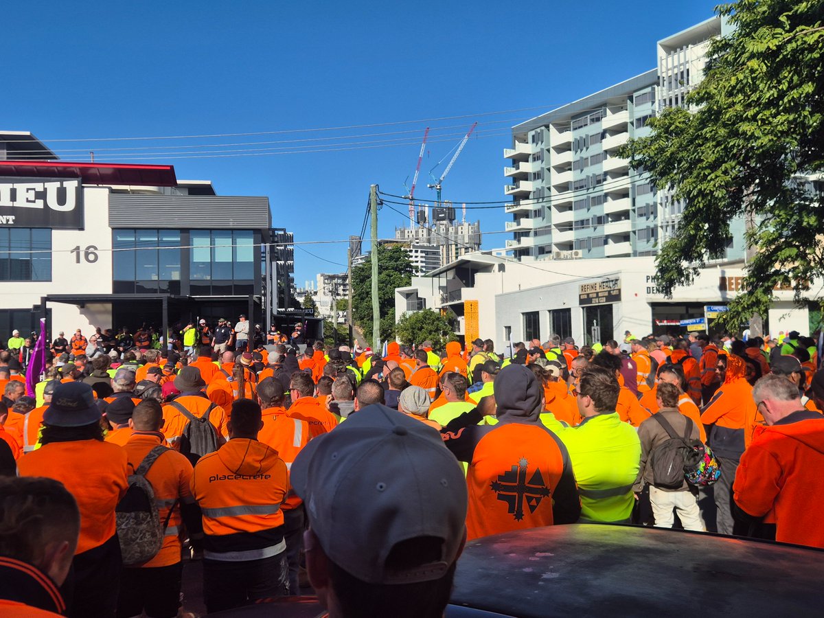 Hell of a day for it. Unconditional solidarity with CFMEU members. Dare to struggle, dare to win.