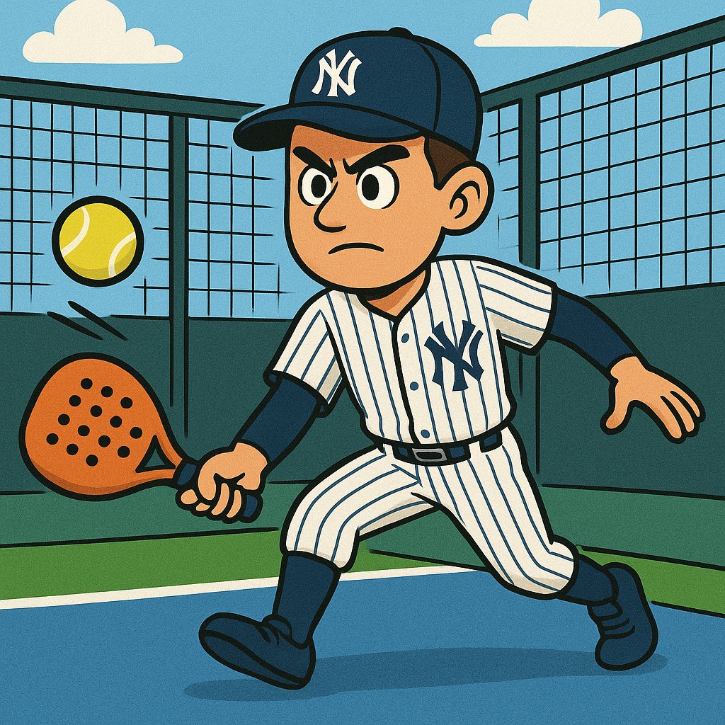 Rodnielrod's tweet photo. @Yankees Yo creo que @VolpeParm11 se le dará mejor el Pádel 😂 https://t.co/H5eTIZZhs7