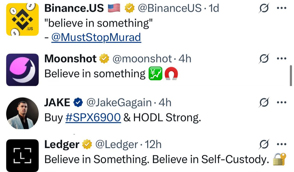 All will finally Believe in Something 💹🧲

#SPX6900 $SPX