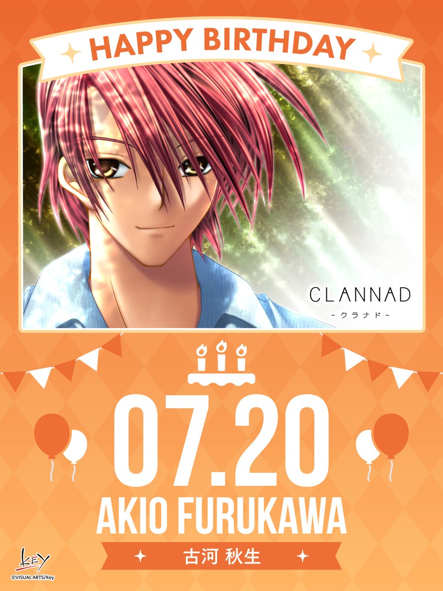 VisualArtsUSA's tweet image. July 20th is Furukawa Akio's birthday!
#CLANNAD
#Key