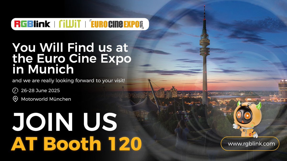 jacktalknew's tweet photo. Meet @RGBlink and Riwit GmbH during Euro Cine Expo in Munich!
Find #RGBlink #proStream product and solution at #Motoworld during June 26th~28th 2025. https://t.co/cpTOAexHgt