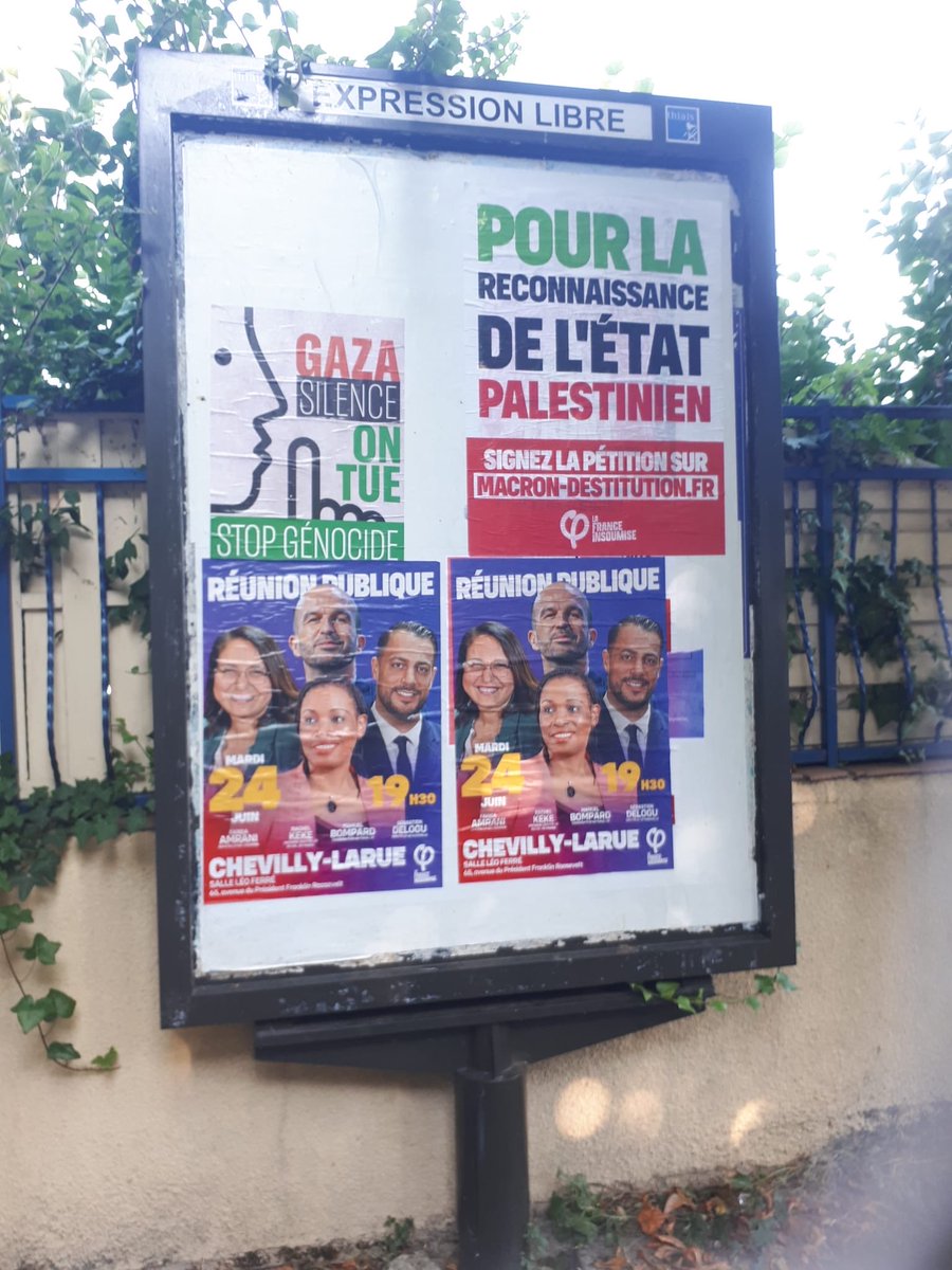 KekeRachel's tweet image. Collage à Thiais pour la réunion publique le 24 juin à 19h30. Venez nombreuses et nombreux à Chevilly Larue, au 65, avenue du Président Franklin Roosevelt