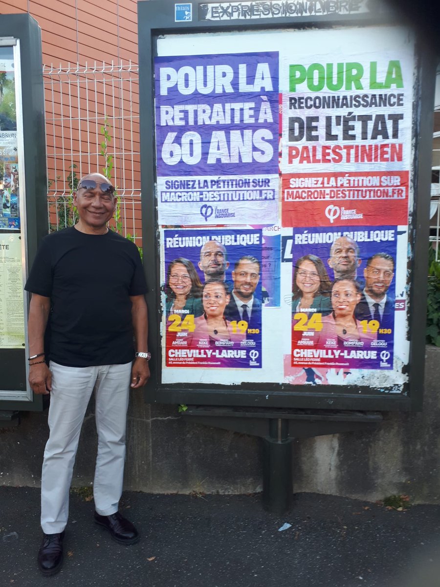 KekeRachel's tweet image. Collage à Thiais pour la réunion publique le 24 juin à 19h30. Venez nombreuses et nombreux à Chevilly Larue, au 65, avenue du Président Franklin Roosevelt