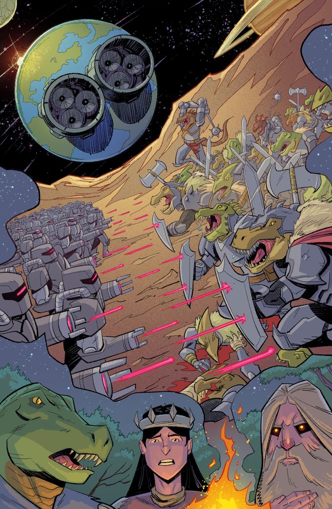 We out here fighting evil robots. Back to support the cause! (art by <a href="/daveswartzart/">Dave Swartz Art</a>) kickstarter.com/projects/house…