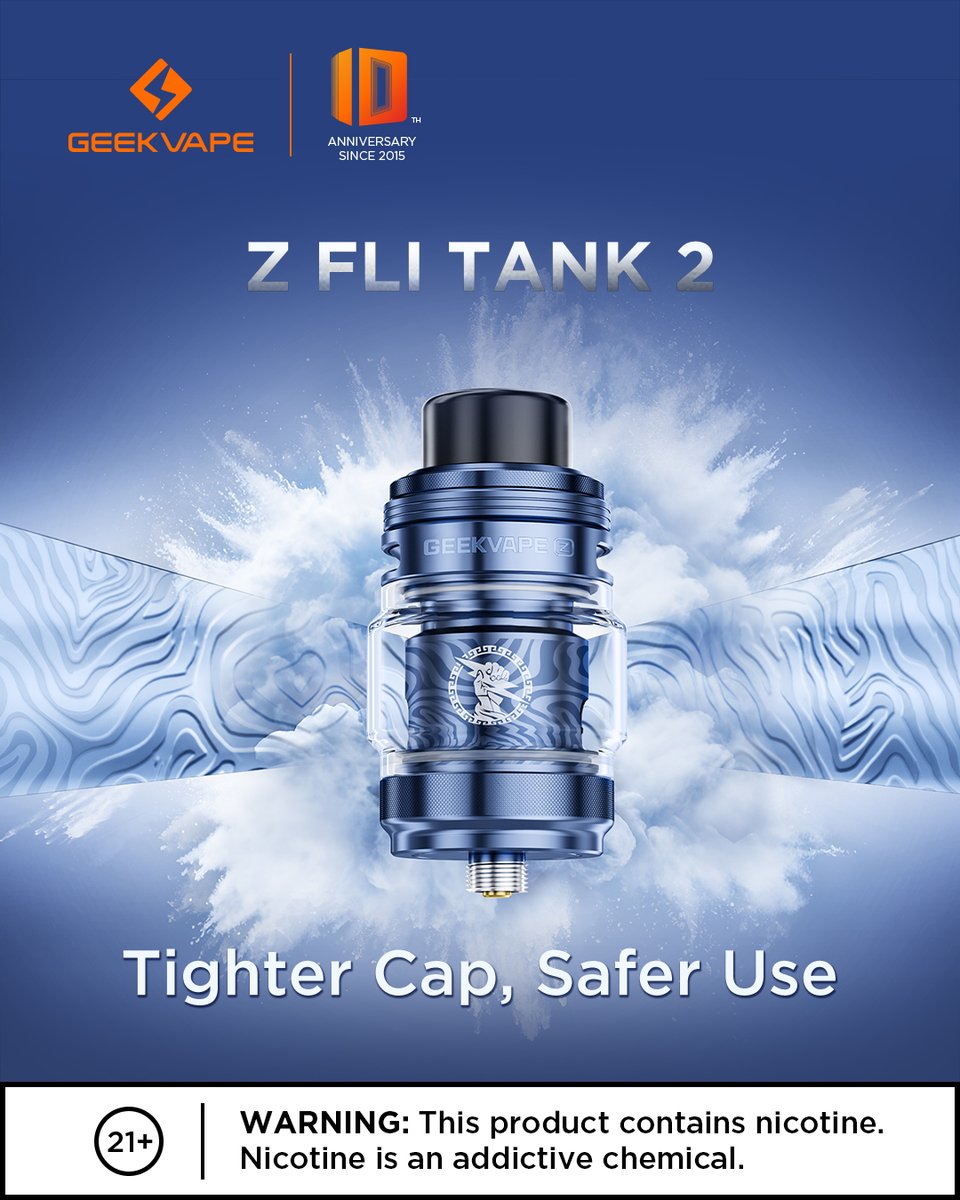 GeekvapeStore's tweet photo. Z FLI Tank 2 is crafted for those who demand both form and function. 🔩
✔️ Damascus steel-style engraving
✔️ Flip-top fill for quick refills
✔️ Top airflow for a clean, leak-resistant experience
✔️ Match Z coils

#ZFLITank2 #TopAirflow #BuiltToLast #TankDesign #UpgradeReady https://t.co/4JrPNPhias