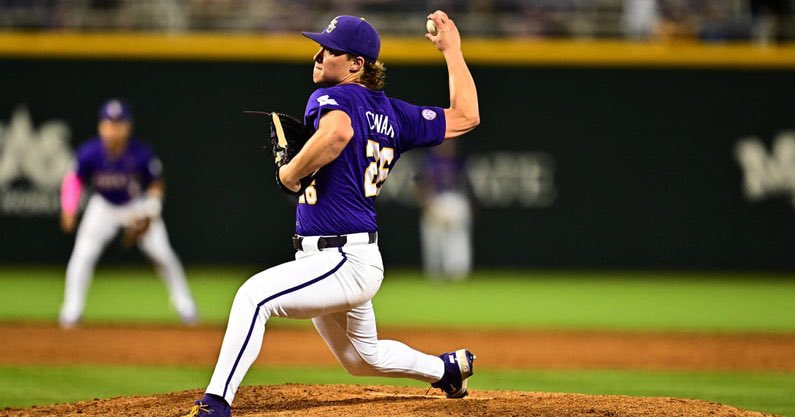 Tigers_On_Deck's tweet photo. Shoutout Zac Cowan for the 5+ innings of 1 run ball tonight. Huge reason why LSU was able to save both of their aces to be on schedule for the championship series vs Coastal. https://t.co/3veI4BjcqY
