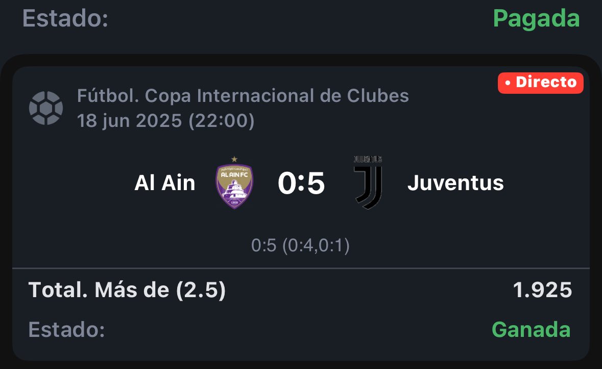 ¡Plenazo del Mundial de Clubes en el canal! 🏆

➡️Stake 7  @ 1.81 🇪🇸🇸🇦✅
➡️Stake 5  @ 1.80 🇲🇽🇦🇹✅
➡️Stake 7  @ 1.92 🇦🇪🇮🇹✅ 

Todo esto y más GRATIS en nuestro canal de Telegram, unite y gana con nosotros, enlace en el primer comentario👇🏼🔗
#MundialDeClubes