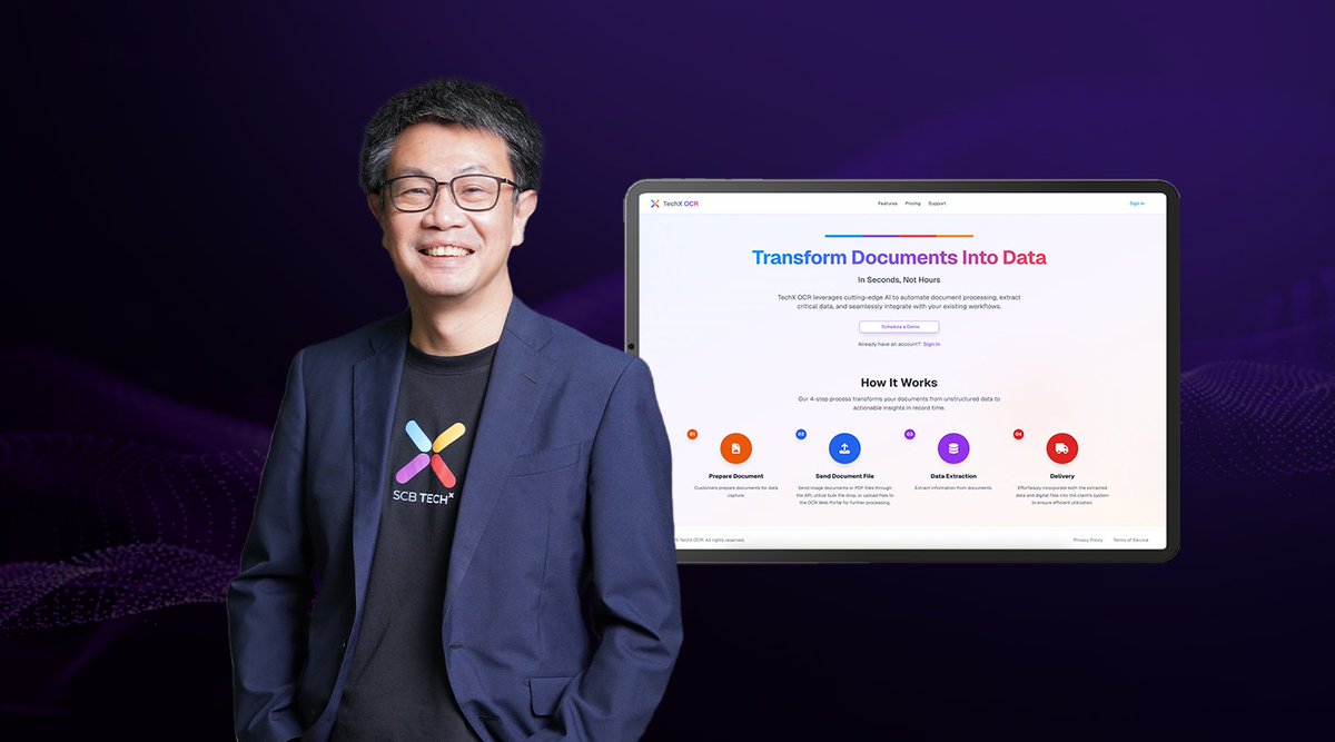 SuccessChTv's tweet image. SCB TechX เปิดตัว OCR บริการแปลงเอกสารเป็นดิจิทัลพร้อมใช้ ด้วยเทคโนโลยี AI และ LLM 

successchannel.co/post_news?post… 

#SCBTechX
#OCR
#บริการแปลงเอกสารเป็นดิจิทัลพร้อมใช้