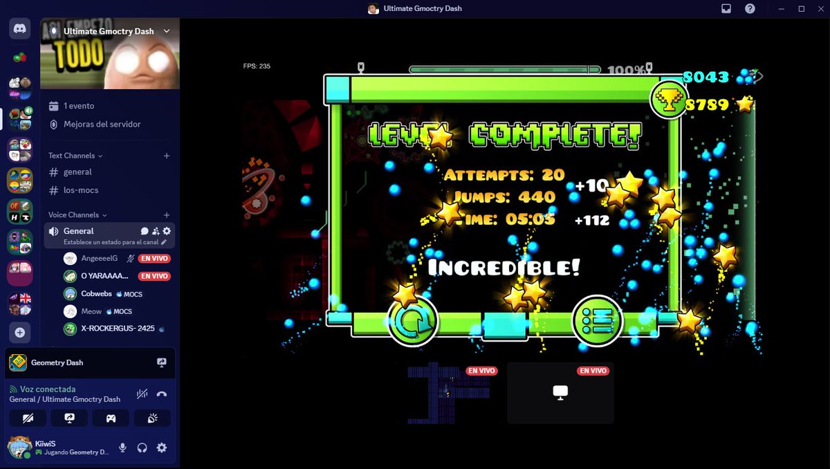 He estado tanto tiempo buscando pasarme un nivel mas dificil que The Golden, he dropeado tantos niveles y por fin, POR FIN. NEW HARDEST

TARTARUS 100%, 38520 ATTEMPTS Y JUSTO DESPUÉS DE UN FALLO EN EL 97% :,D