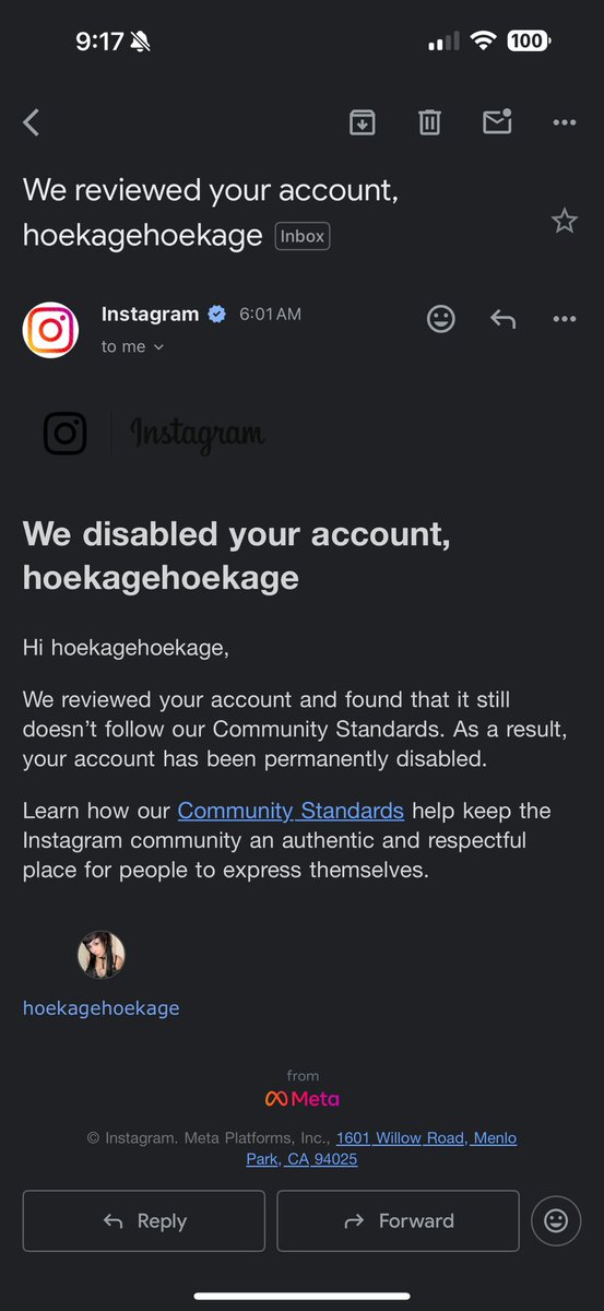 HoekageHoekage's tweet photo. Hey @instagram @Meta @Mosseri — your AI moderation wrongfully banned my tattoo account.
I’ve lost clients, income, and years of work.
No human review. No answers.

I’m a small biz owner, not a threat.

Fix this. Give me my account back. #InstagramFail #MetaSupport https://t.co/yH7ukWK1yL