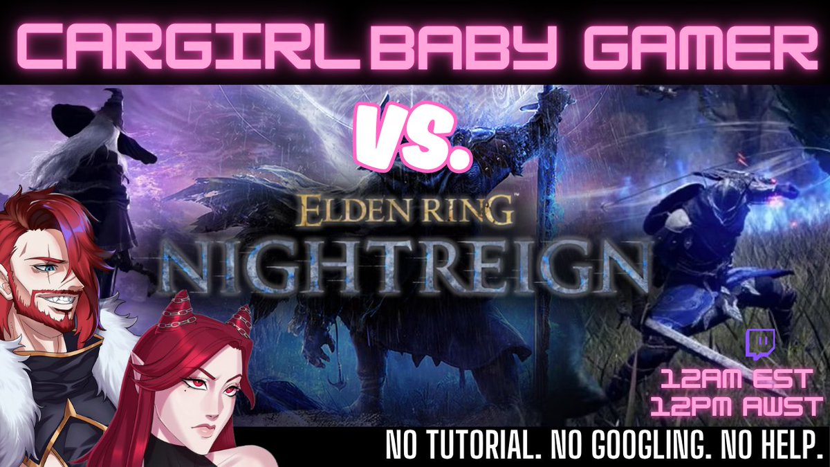 Hells Darcy 🏁⛓️ PRE-2.0 DEBUT (@hellsdarcy) on Twitter photo Little late today..
Absolutely nothing could possibly go wrong, first time Elden Ring play. No tutorial, no googling, no help😅
Join <a href="/KingAzereth/">KingAzerethVA(Evermore)</a> and I in an hour for some very wholesome, calm (cough) gaming content ✨🟣
12PM AWST | 12AM EST
#vtuber #ELDENRINGNIGHTREIN Little late today..
Absolutely nothing could possibly go wrong, first time Elden Ring play. No tutorial, no googling, no help😅
Join <a href="/KingAzereth/">KingAzerethVA(Evermore)</a> and I in an hour for some very wholesome, calm (cough) gaming content ✨🟣
12PM AWST | 12AM EST
#vtuber #ELDENRINGNIGHTREIN
