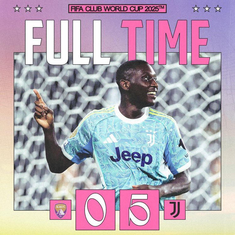 Hasil Piala Dunia Antarklub wakil Serie A

📌Al Ain 0-5 Juventus

Juventus sangat mendominasi di laga ini. Conceicao dan Kolo Muani cetak brace, melengkapi gol pembuka dari Yildiz.

Seharusnya bisa menang lebih dari 7 gol. Mungkin biar mengenang lagi laga final UCL 2025, jadi