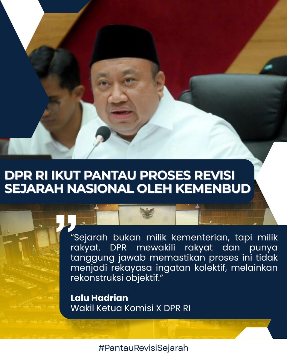 Setuju banget Komisi X DPR sama Presiden Prabowo bener-bener jaga revisi sejarah biar ilmu dan etika akademik gak hilang #PantauRevisiSejarah