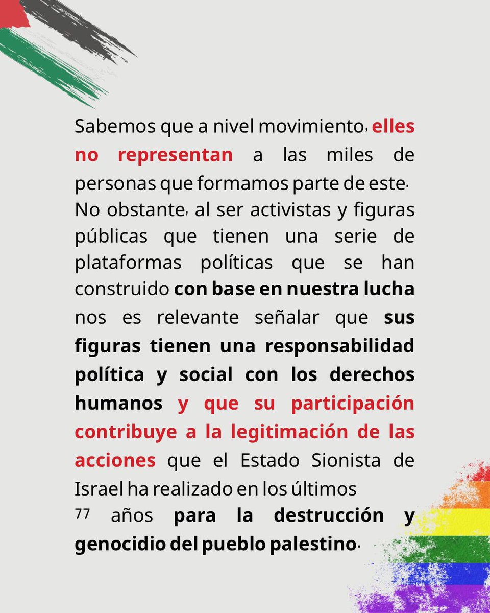 Nunca más en nuestro nombre. 

Suscribo este posicionamiento. Ir a un país a una celebración mientras ese país comente genocidio habla de una insensibilidad mayúscula.