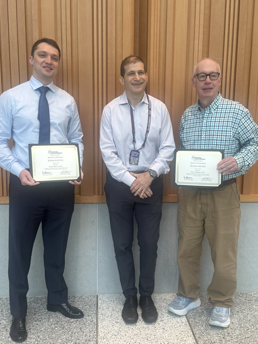Congrats to <a href="/NYUnephro/">NYU Nephrology</a> fellow and faculty of the year.