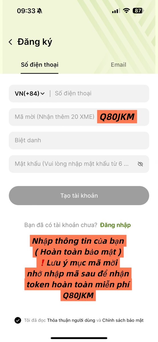 Kèo hoàn toàn miễn phí ngại gì không thử đi mọi người
Tham gia ngay ( Mã mời Q80JKM )

Đăng ký ngay và nhận 40 XME, rút thăm ổn định hàng ngày 10.000 Doge, bắt đầu đào và kiếm thu nhập thụ động, dễ dàng tăng gấp đôi lợi nhuận của bạn!
h5.x.me/invite?code=Q8…