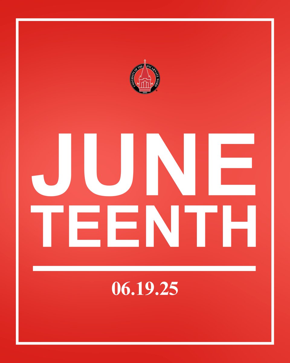 uiwcardinals's tweet image. Today, we celebrate Juneteenth, a day that honors resilience, progress and the rich contributions of African American communities to our shared story.
#Juneteenth #UIW #YourJourneyOurMission #GoCardinals