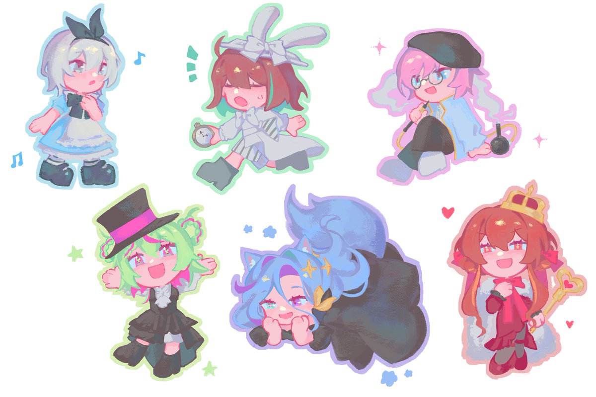 I had the opportunity to draw these absolute cuties for alice in musicland!! so so happy to be a part of this please check out everyone's hard work!